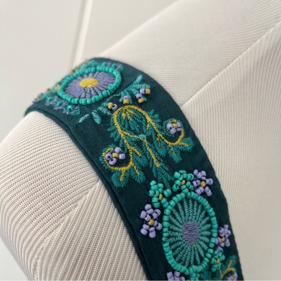 Anthropologie Teal Beaded Maxi Dress - Picture 10 of 13